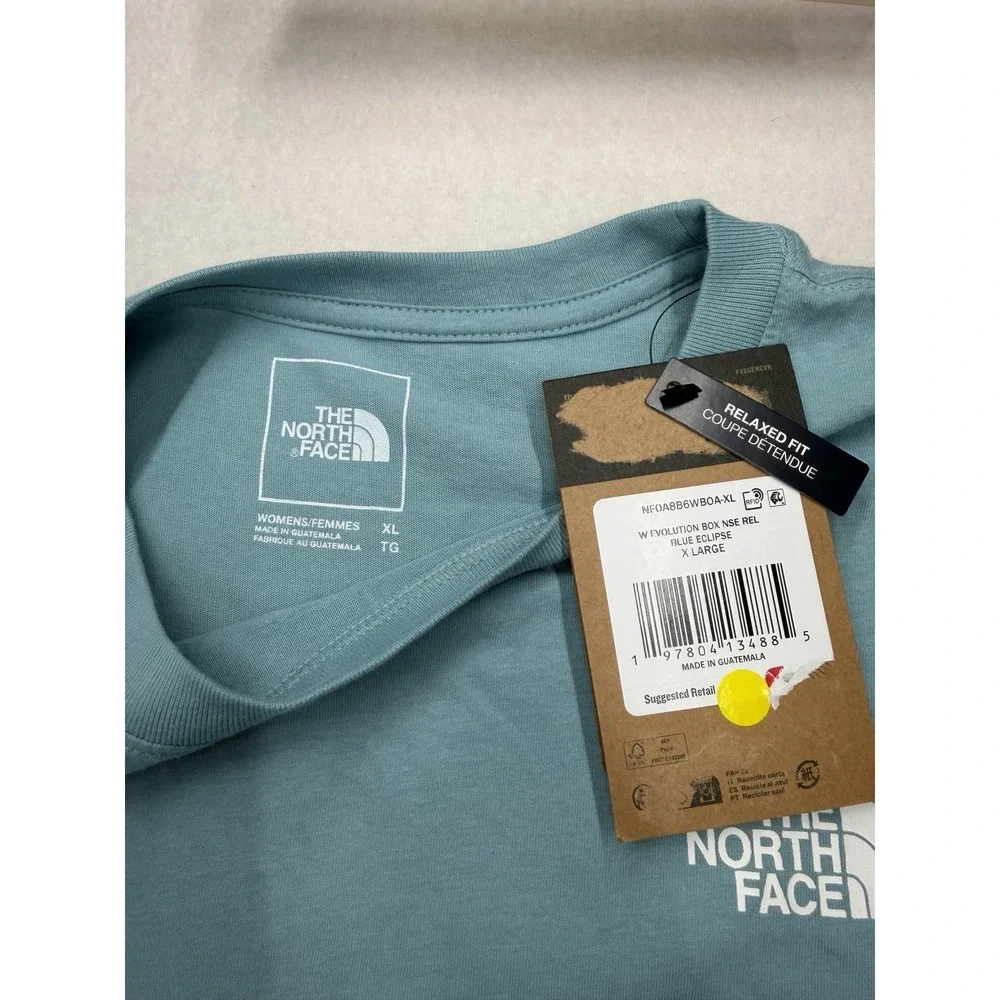 The North Face Women's Short Sleeve Box NSE T-Shirt Blue Size XL NWT - Picture 7 of 8
